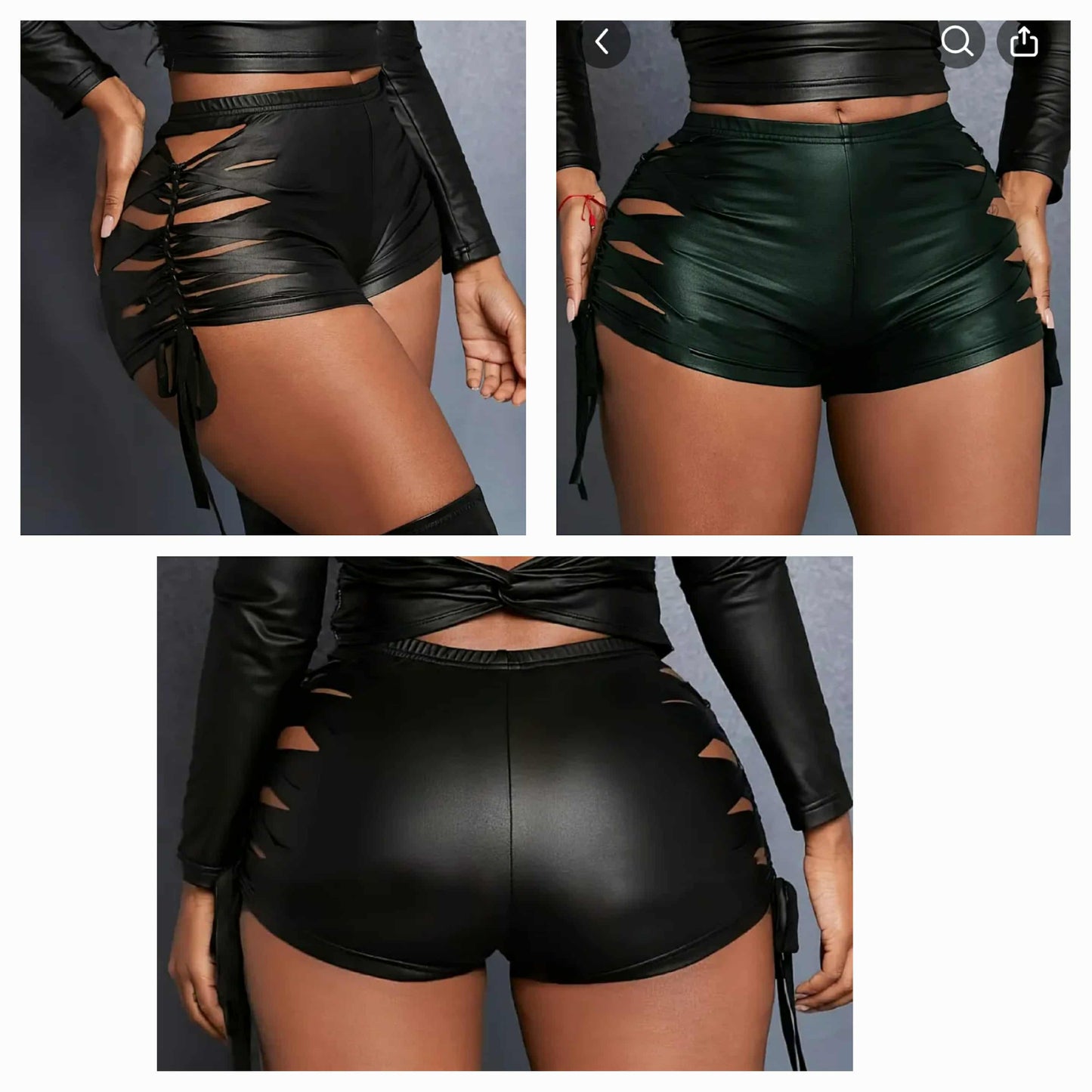 Cutout SHORTS Faux Leather