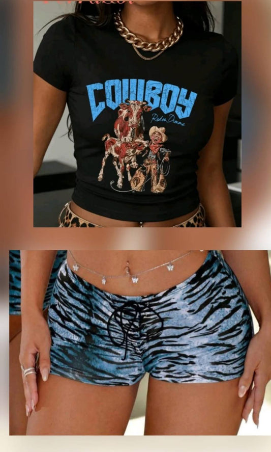 Cowboy shirt Short Set
