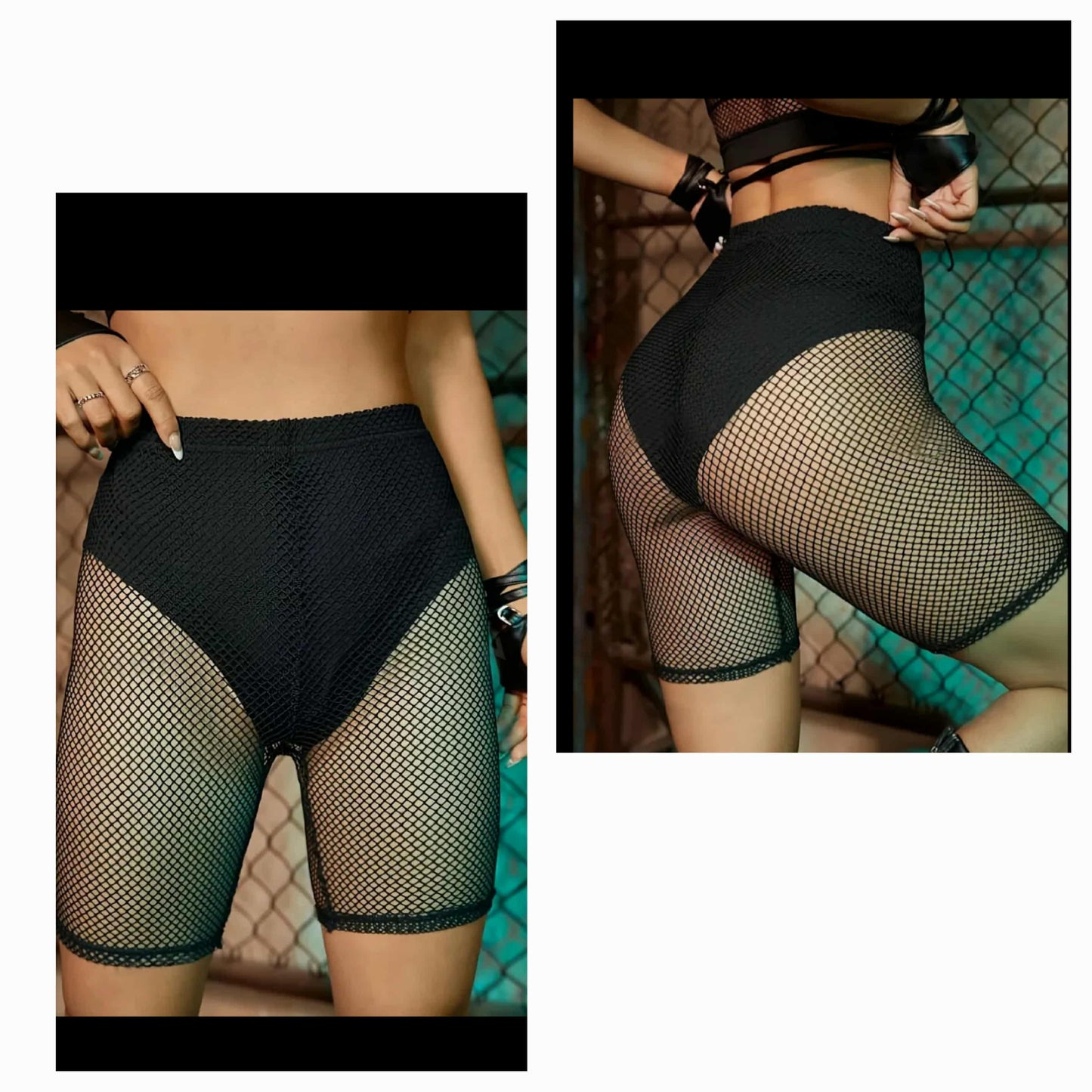 Biker Net Mesh Shorts with Panty
