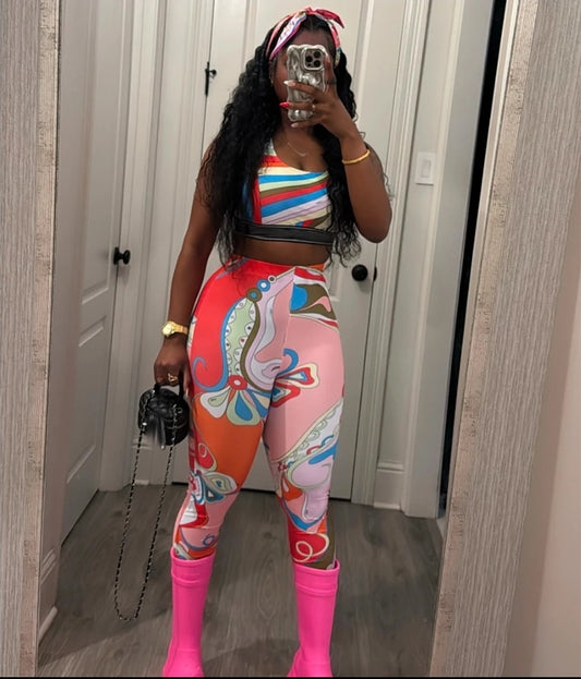 2pc Pant set with head scarf
