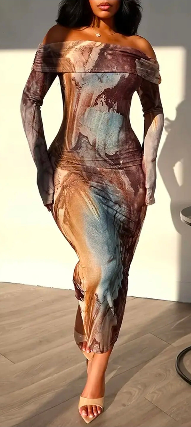 Long Sleeve Off Shoulder Dress