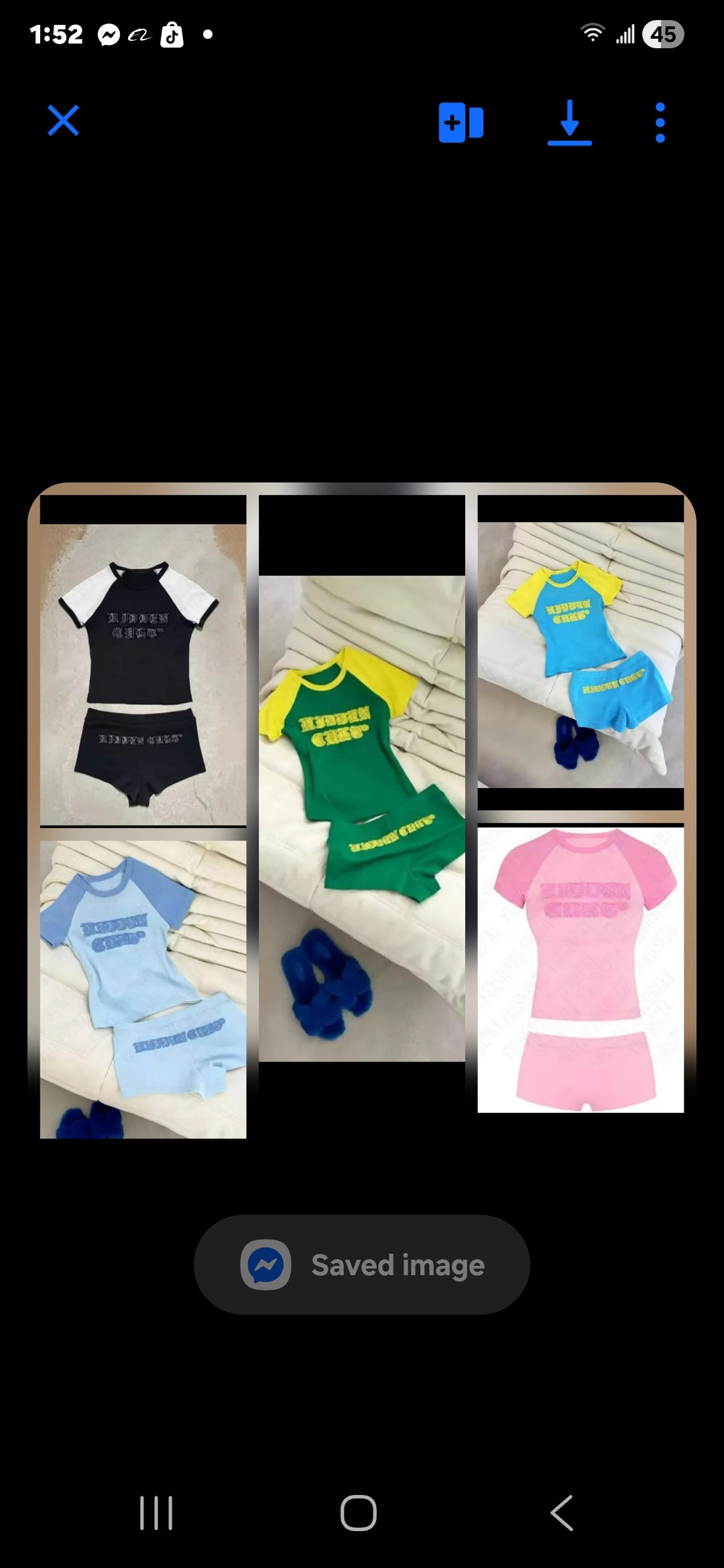 Embroidery Short Set Contrast Trim