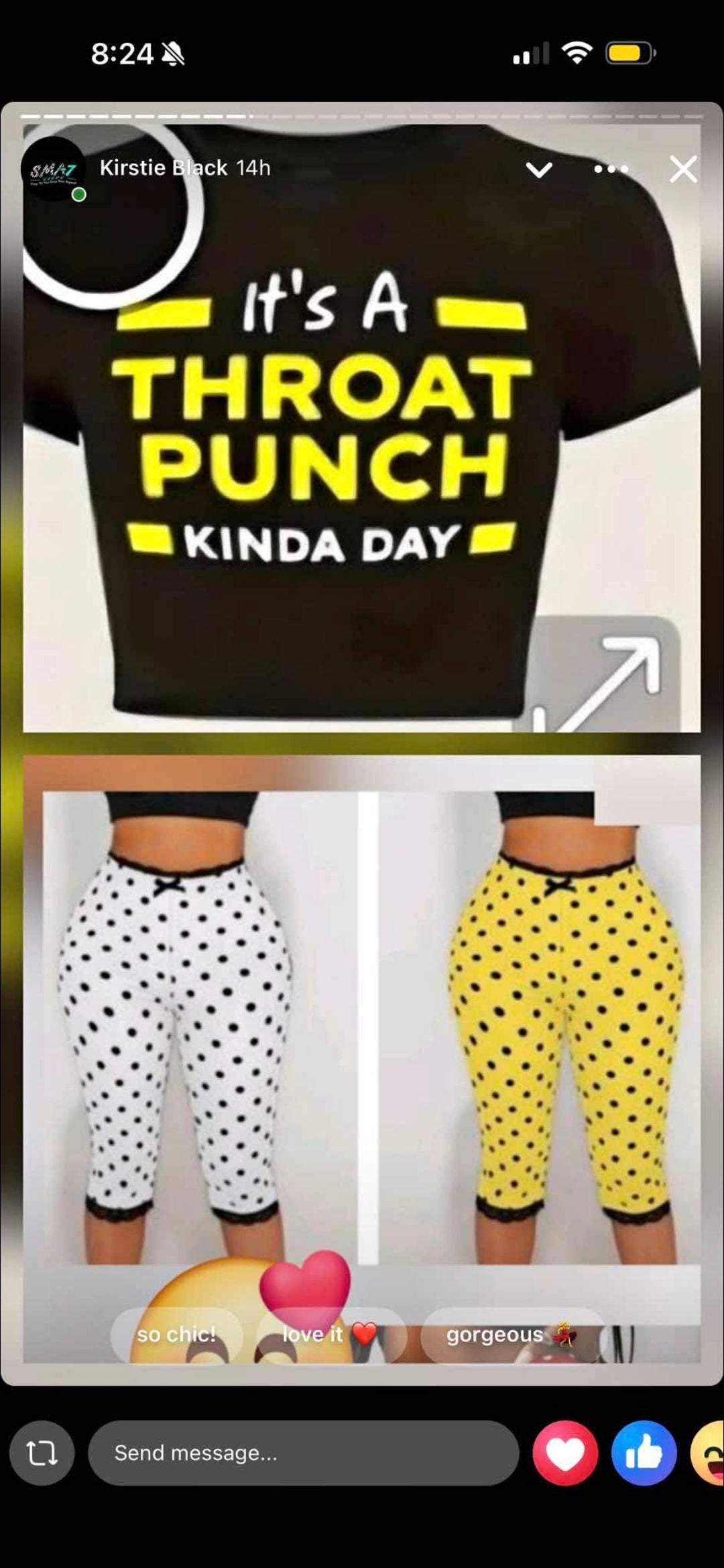 Graphic Tee Throat punch Set polka