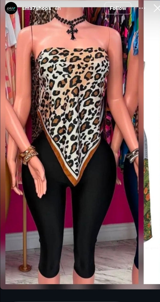 Scarf Capri set black & gold