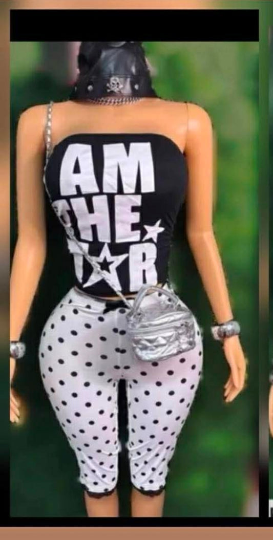 Polka Dot STAR Graphic capri set