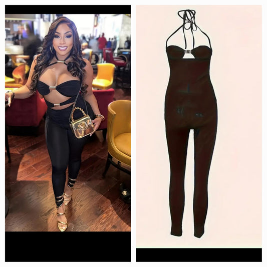 Sleeveless Gold Hardware Jumpsuit