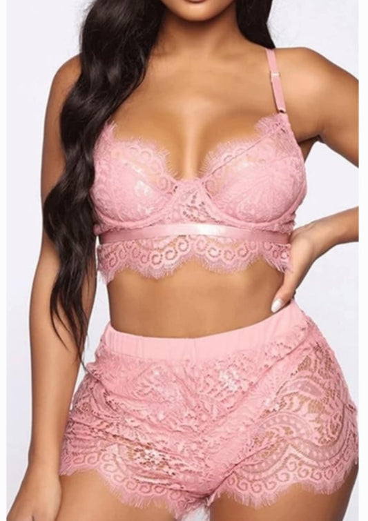 Lace Lounge Short Set