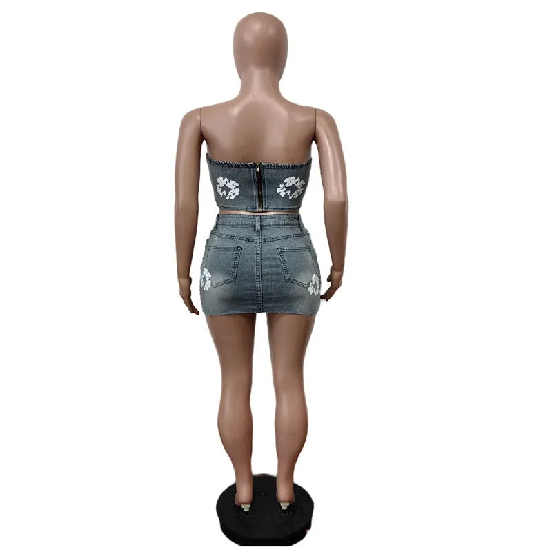 Denim Flower Set