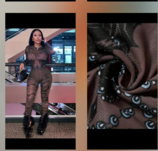 Long Sleeve Mesh Pant set