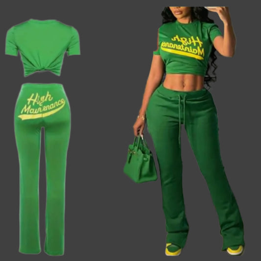 Chill Set - Short Sleeve Graphic Pant Set