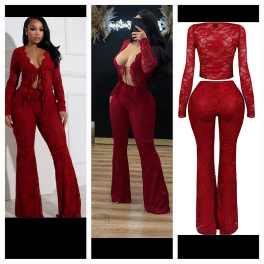 Lace Pant Set