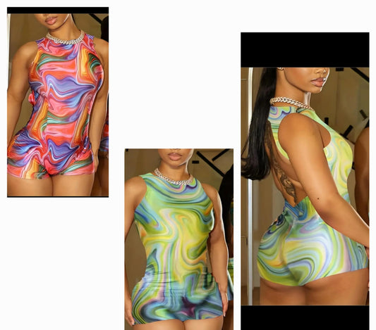 Sleeveless Backout Swirl Romper