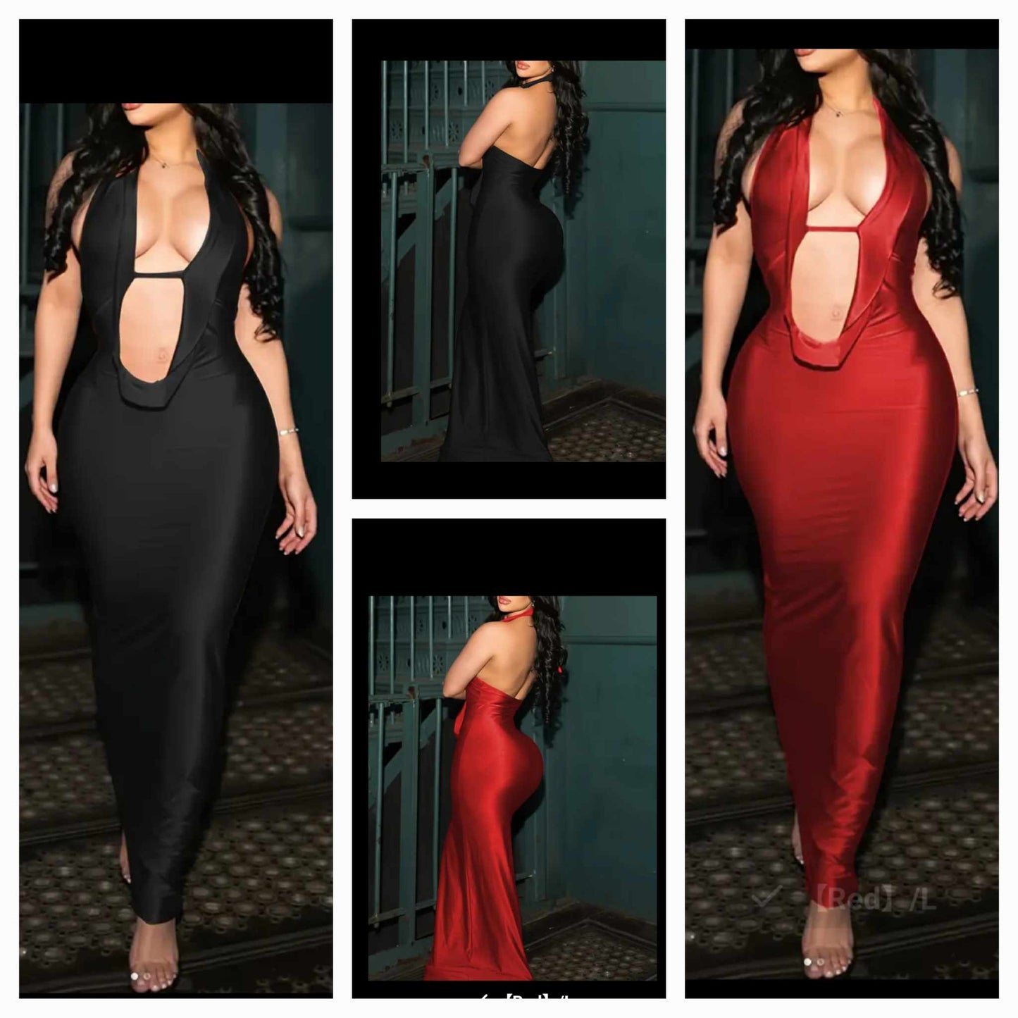 Front Cutout Clingy Dress