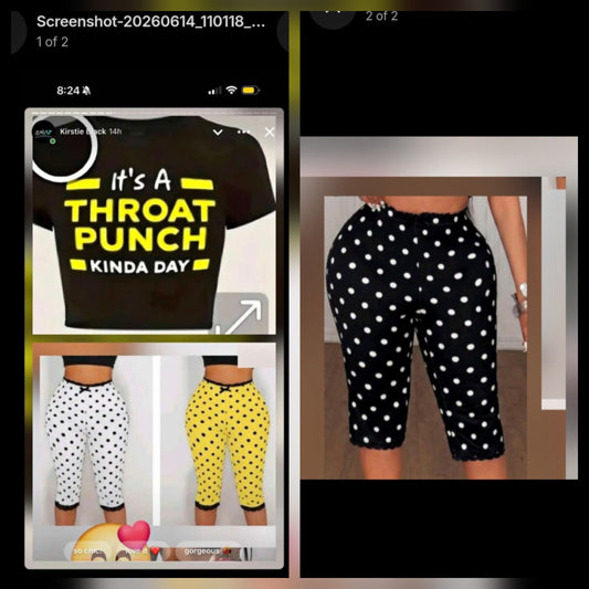 Graphic Tee Throat punch Set polka